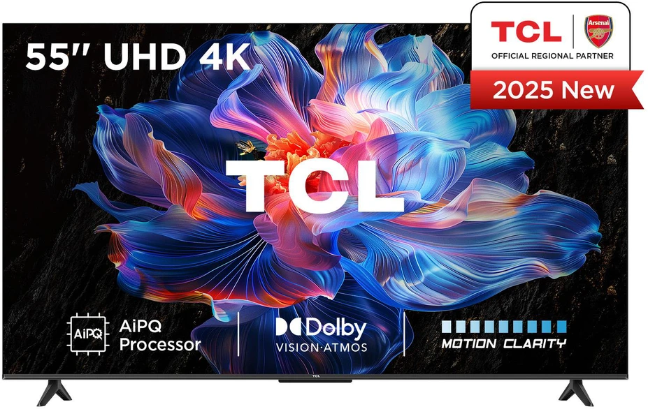 Televizorius TCL LED 4K TV | 55V6C | 55 | Smart TV | Google TV | Juodas