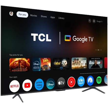 Televizorius TCL 4K QLED TV | 55T8C | 55 | Smart TV | Google TV | Juodas