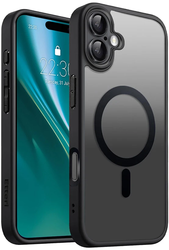 Etteri Matt Mag dėklas, skirtas iPhone 16 6,1" juodas