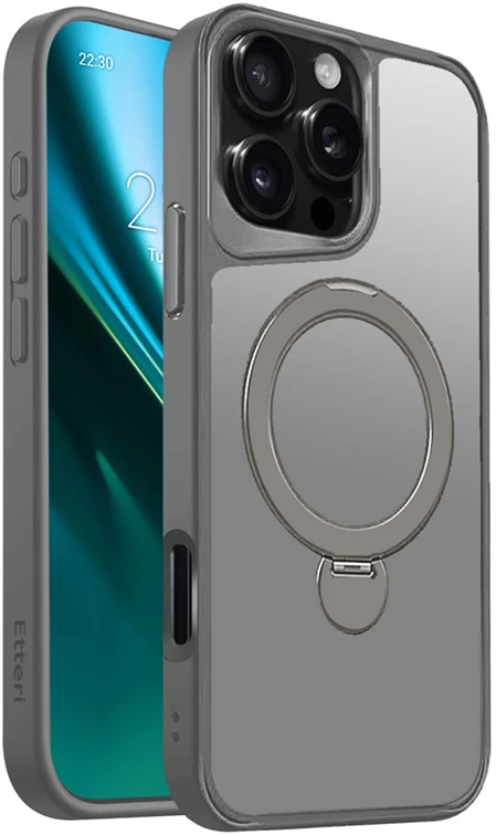 Etteri Matt Mag Ring dėklas, skirtas iPhone 16 Pro Max 6,9" pilkas