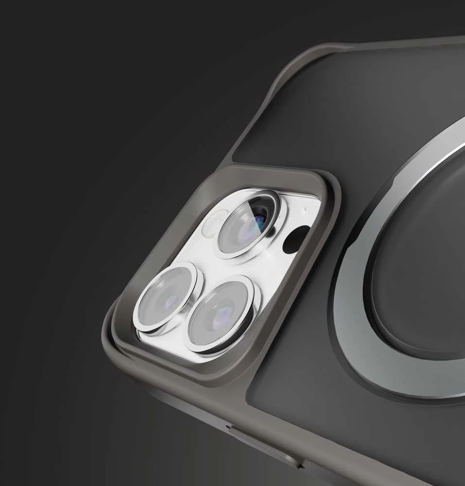 Telforceone Etteri Matt Mag Ring Apple iPhone 15 Pro Max 6,7" dėklas telefonui pilkos spalvos