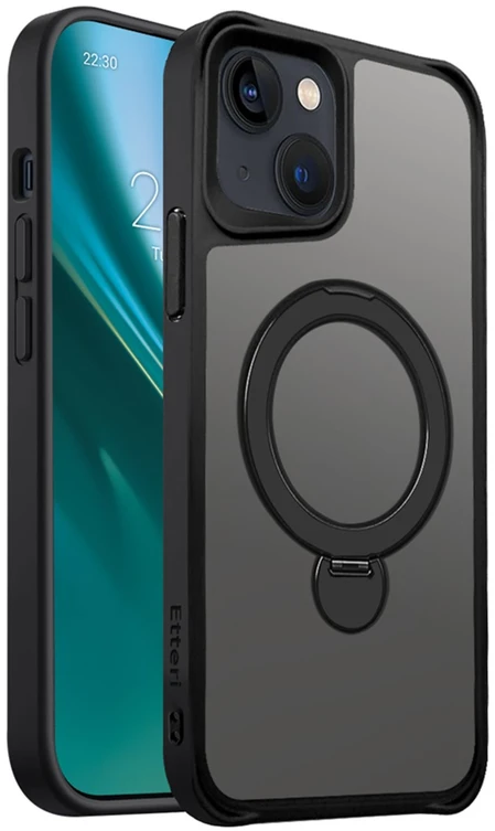 Etteri Matt Mag Ring dėklas, skirtas iPhone 13 6,1" juodas