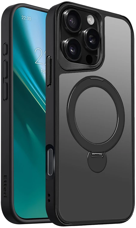 Etteri Matt Mag Ring dėklas, skirtas iPhone 16 Pro Max 6,9" juodas