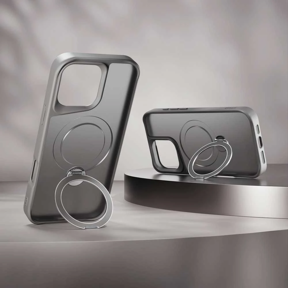 Telforceone Etteri Matt Mag Ring Apple iPhone 16 Plus 6,7" dėklas telefonui pilkos spalvos