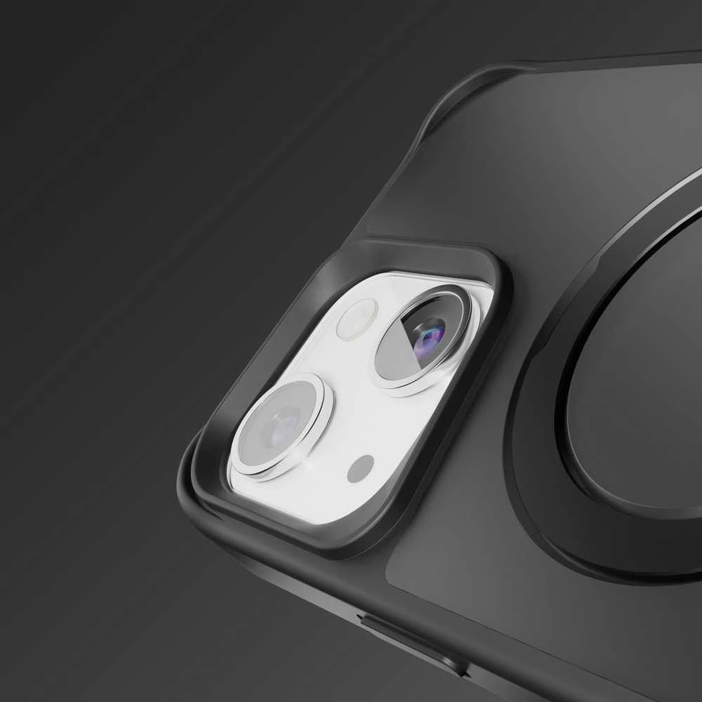 Telforceone Etteri Matt Mag Ring Apple iPhone 12 / 12 Pro 6,1" dėklas telefonui juodos spalvos
