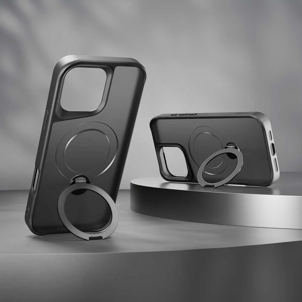 Telforceone Etteri Matt Mag Ring Apple iPhone 16 Pro 6,3" dėklas telefonui juodos spalvos