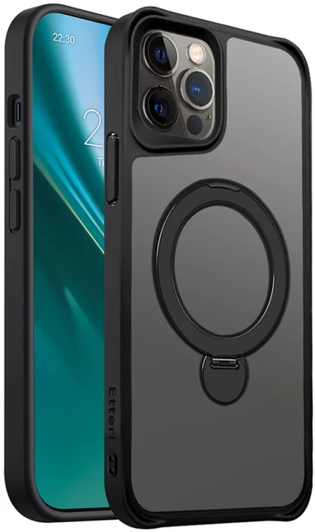 Etteri Matt Mag Ring dėklas, skirtas iPhone 12 / 12 Pro 6,1" juodas