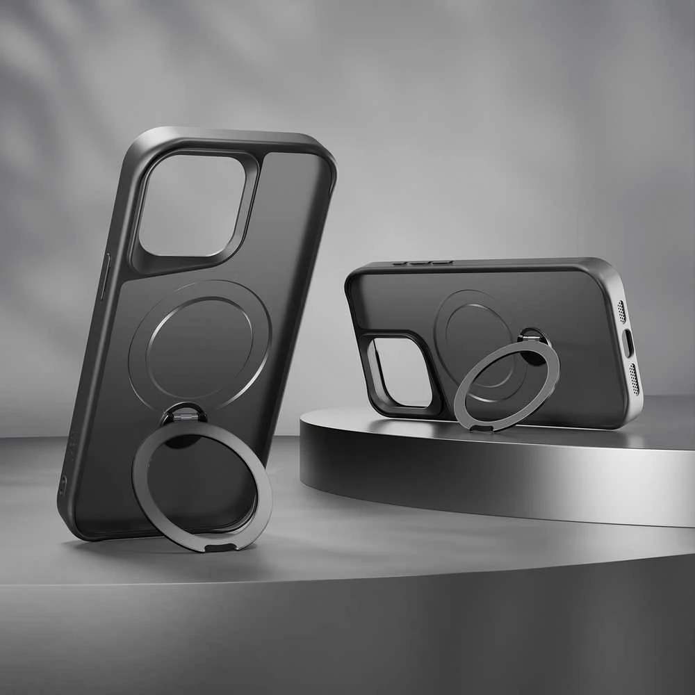 Telforceone Etteri Matt Mag Ring Apple iPhone 14 6,1" dėklas telefonui juodos spalvos