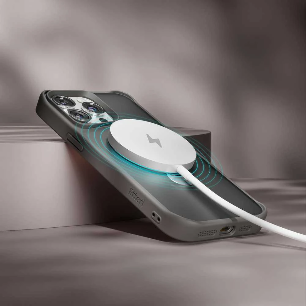 Telforceone Etteri Matt Mag Ring Apple iPhone 15 Pro 6,1" dėklas telefonui pilkos spalvos