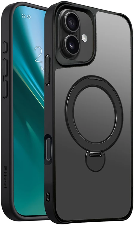 Etteri Matt Mag Ring dėklas, skirtas iPhone 16 Plus 6,7" juodas