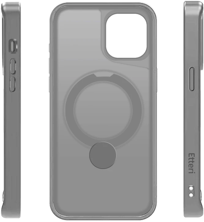 Etteri Matt Mag Ring dėklas, skirtas iPhone 12 / 12 Pro 6,1" pilkas