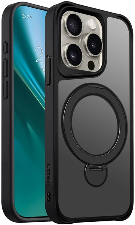 Etteri Matt Mag Ring dėklas, skirtas iPhone 15 Pro 6,1" juodas