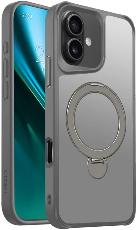 Etteri Matt Mag Ring dėklas, skirtas iPhone 16 6,1" pilkas