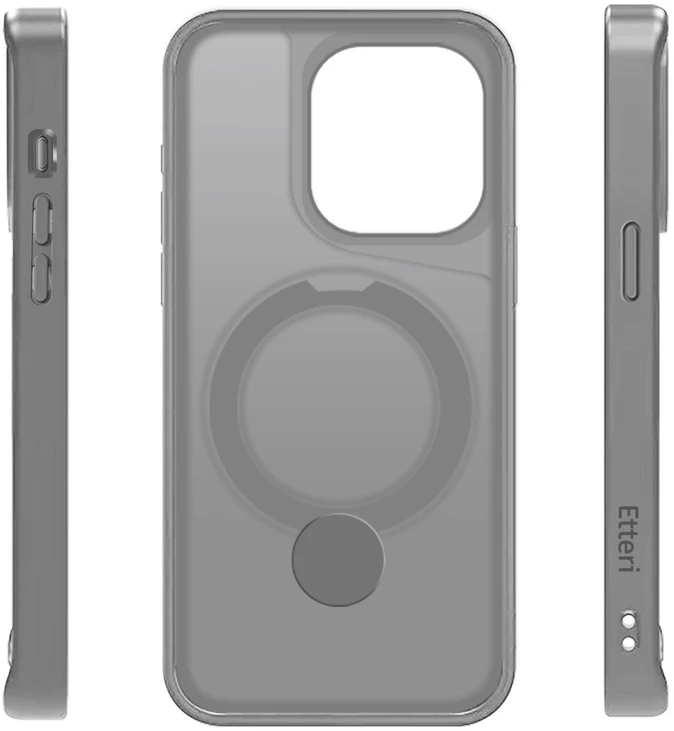 Etteri Matt Mag Ring dėklas, skirtas iPhone 15 Pro 6,1" pilkas