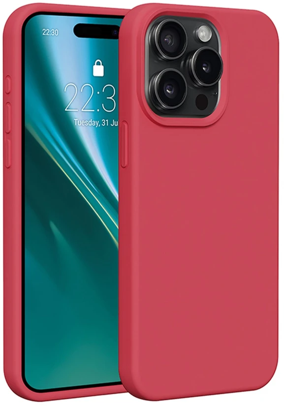 Etteri silikoninis dėklas iPhone 15 Pro Max 6,7" aviečių spalvos