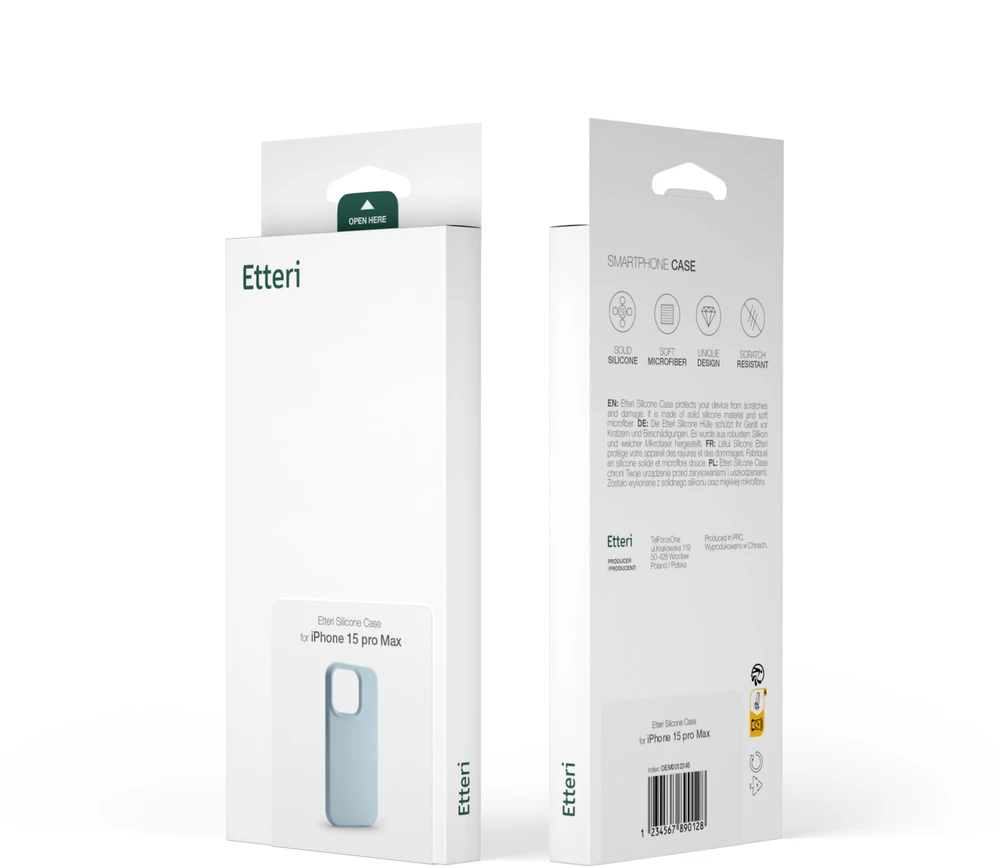 Etteri silikoninis dėklas iPhone 12 / 12 Pro 6,1" šviesiai mėlynas