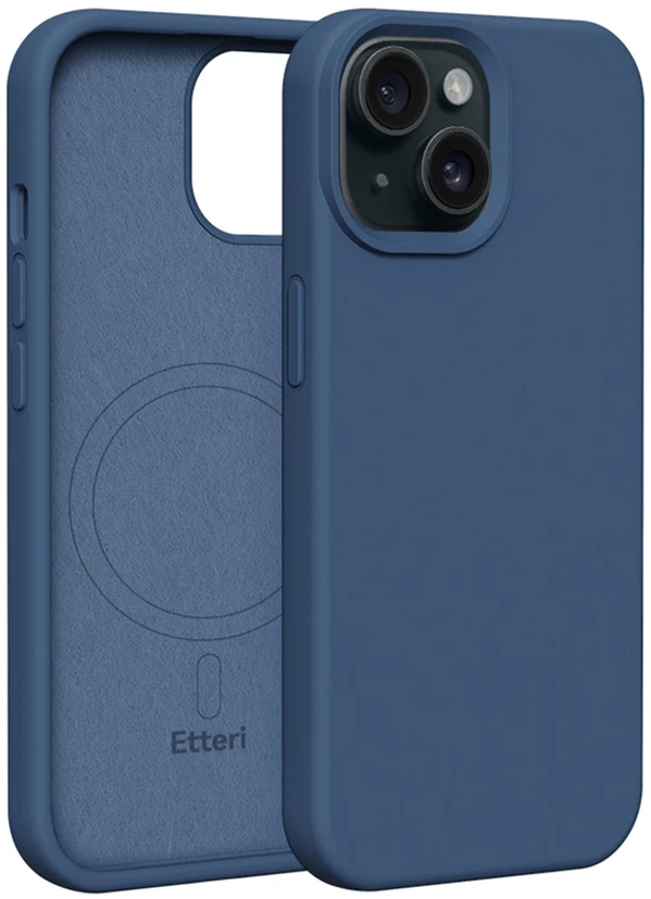 Etteri silikoninis Mag dėklas, skirtas iPhone 15 6,1" tamsiai mėlynas