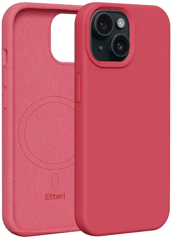 Etteri silikoninis Mag dėklas, skirtas iPhone 13 6,1" aviečių spalvos