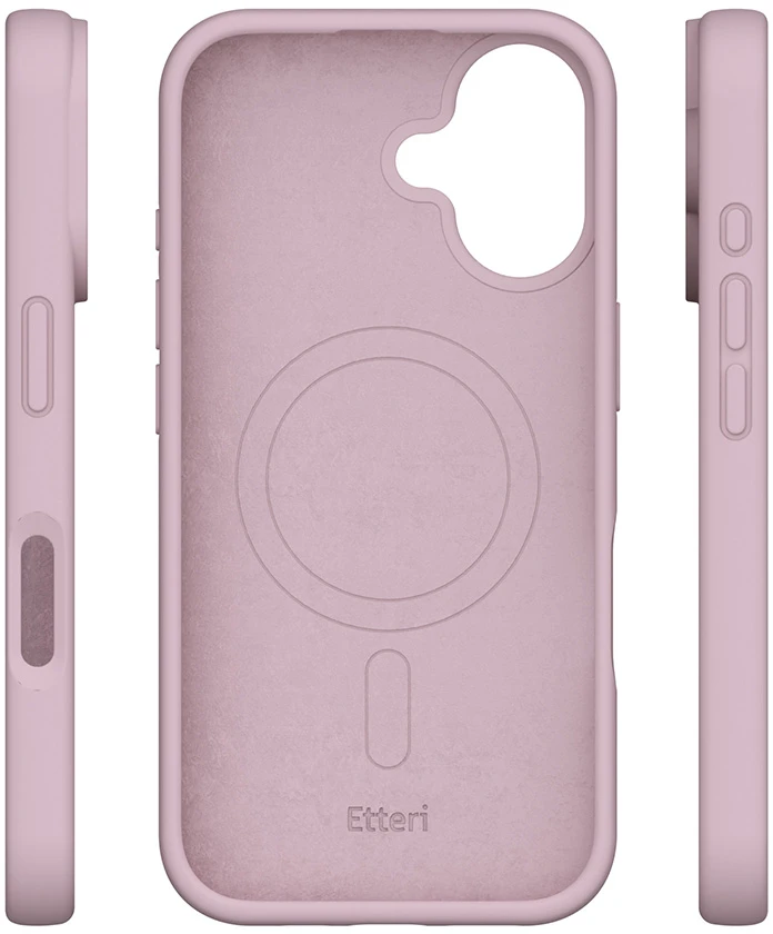 Etteri silikoninis Mag dėklas, skirtas iPhone 16 6,1" šviesiai rožinis