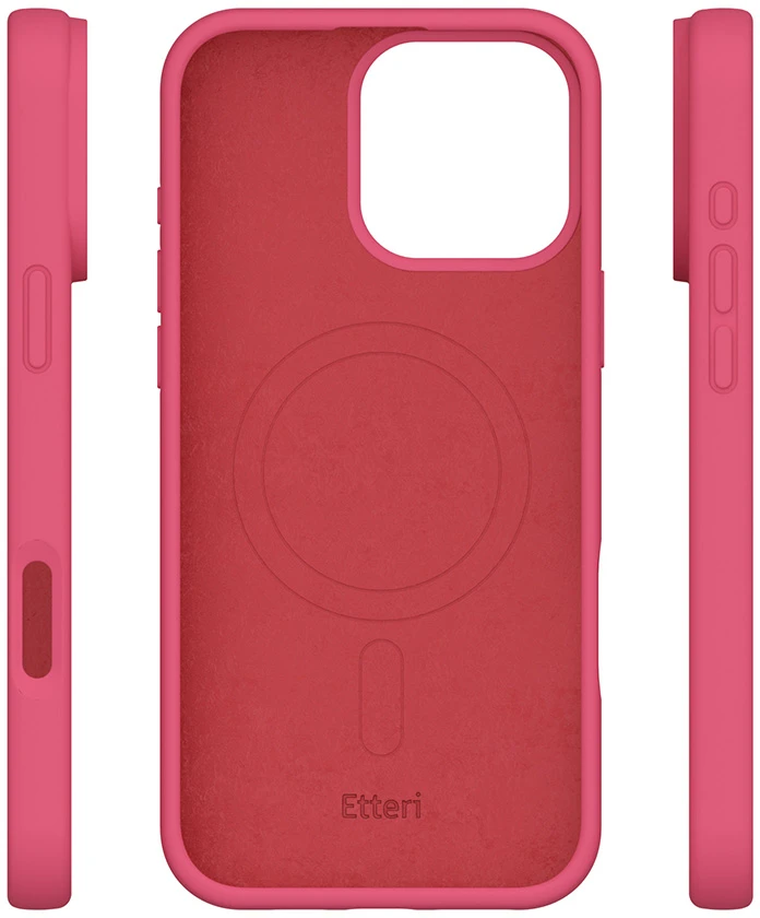 Etteri silikoninis Mag dėklas, skirtas iPhone 16 Pro Max 6,9" aviečių spalvos