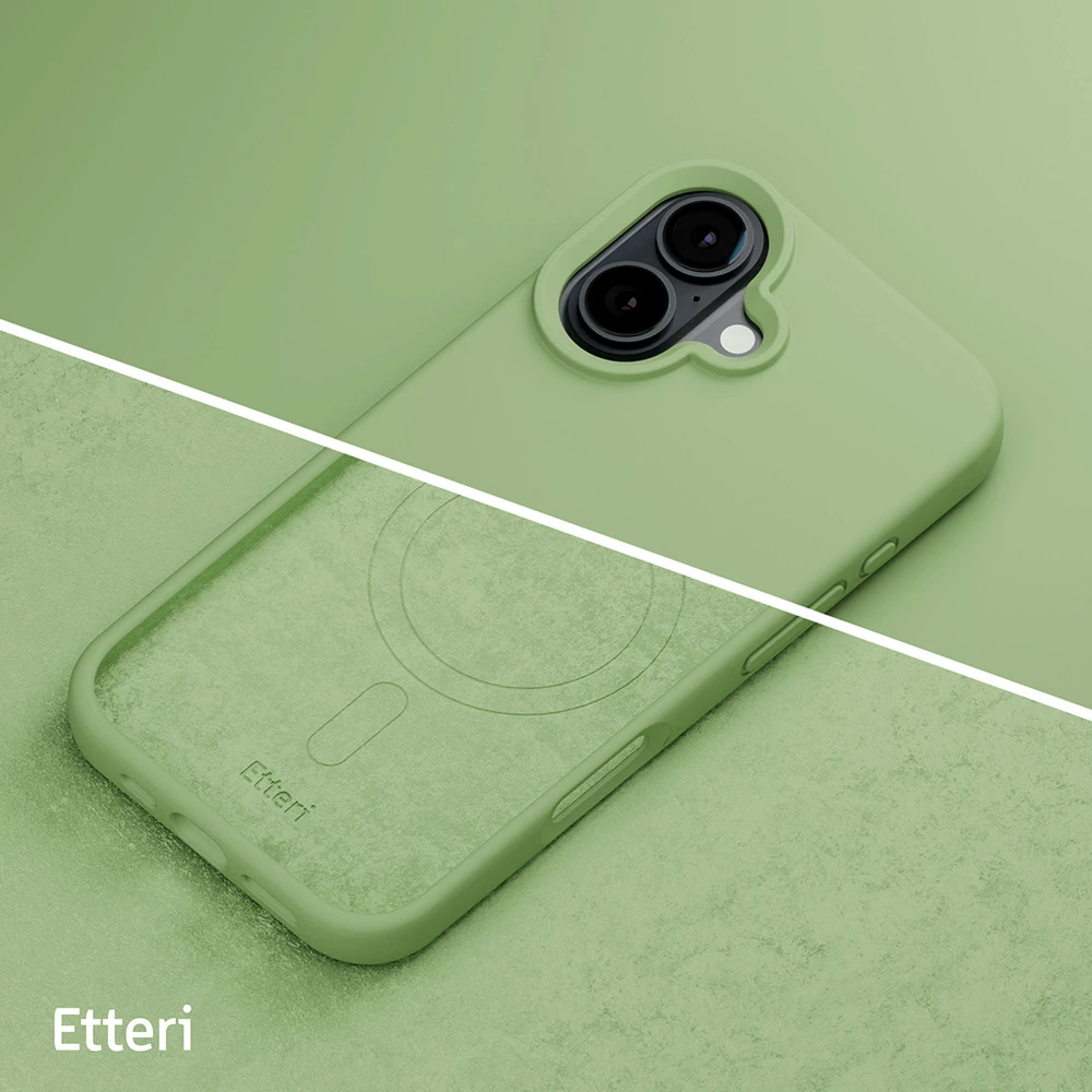 Etteri silikoninis Mag dėklas, skirtas iPhone 16 6,1" šviesiai žalias