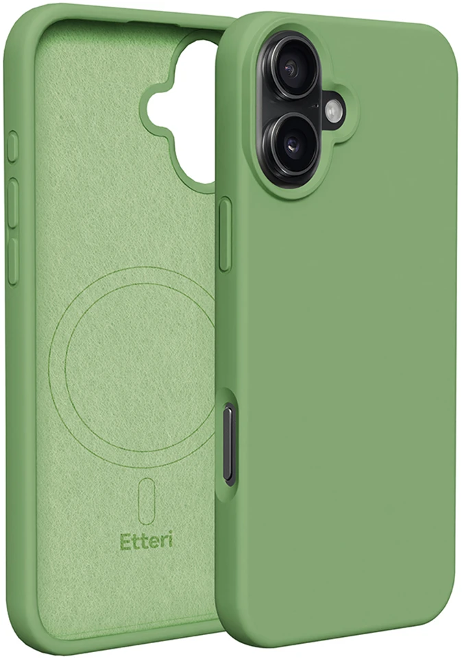 Etteri silikoninis Mag dėklas, skirtas iPhone 16 6,1" šviesiai žalias