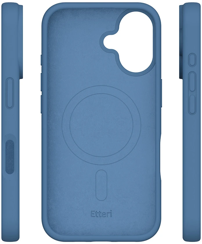 Etteri silikoninis Mag dėklas, skirtas iPhone 16 6,1", tamsiai mėlynas