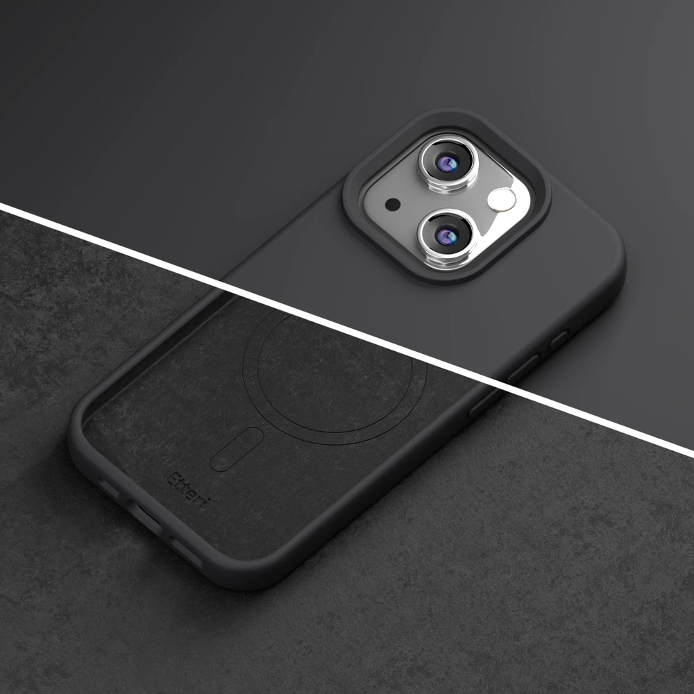 Etteri silikoninis Mag dėklas, skirtas iPhone 14 6,1" juodas