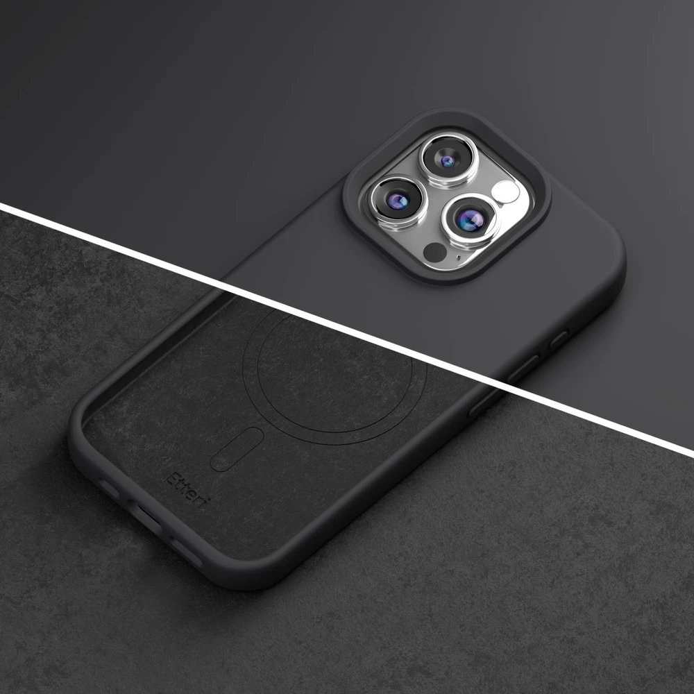Etteri silikoninis Mag dėklas, skirtas iPhone 12 / 12 Pro 6,1" juodas