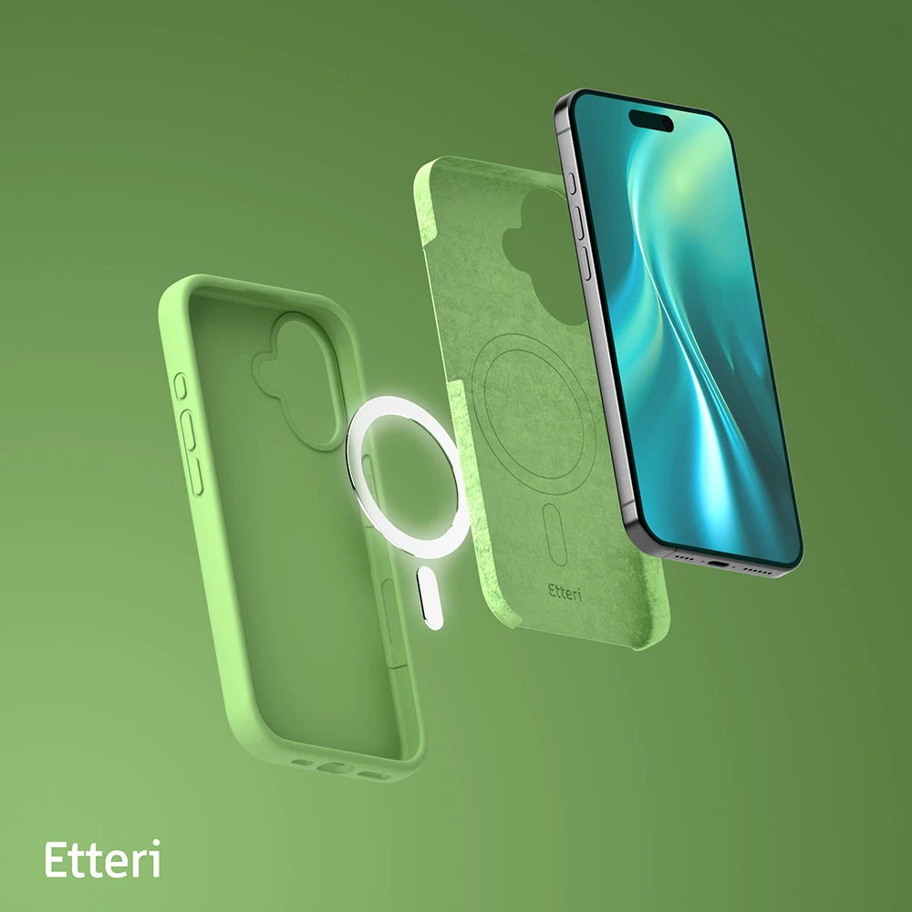 Etteri silikoninis Mag dėklas, skirtas iPhone 16 Plus 6,7" šviesiai žalias