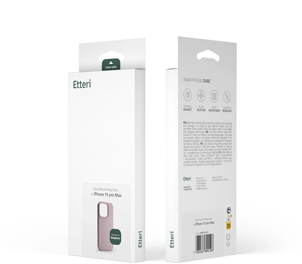 Etteri silikoninis Mag dėklas, skirtas iPhone 16 6,1" šviesiai rožinis