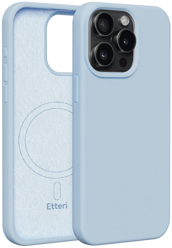 Etteri silikoninis Mag dėklas, skirtas iPhone 15 Pro 6,1", šviesiai mėlynas