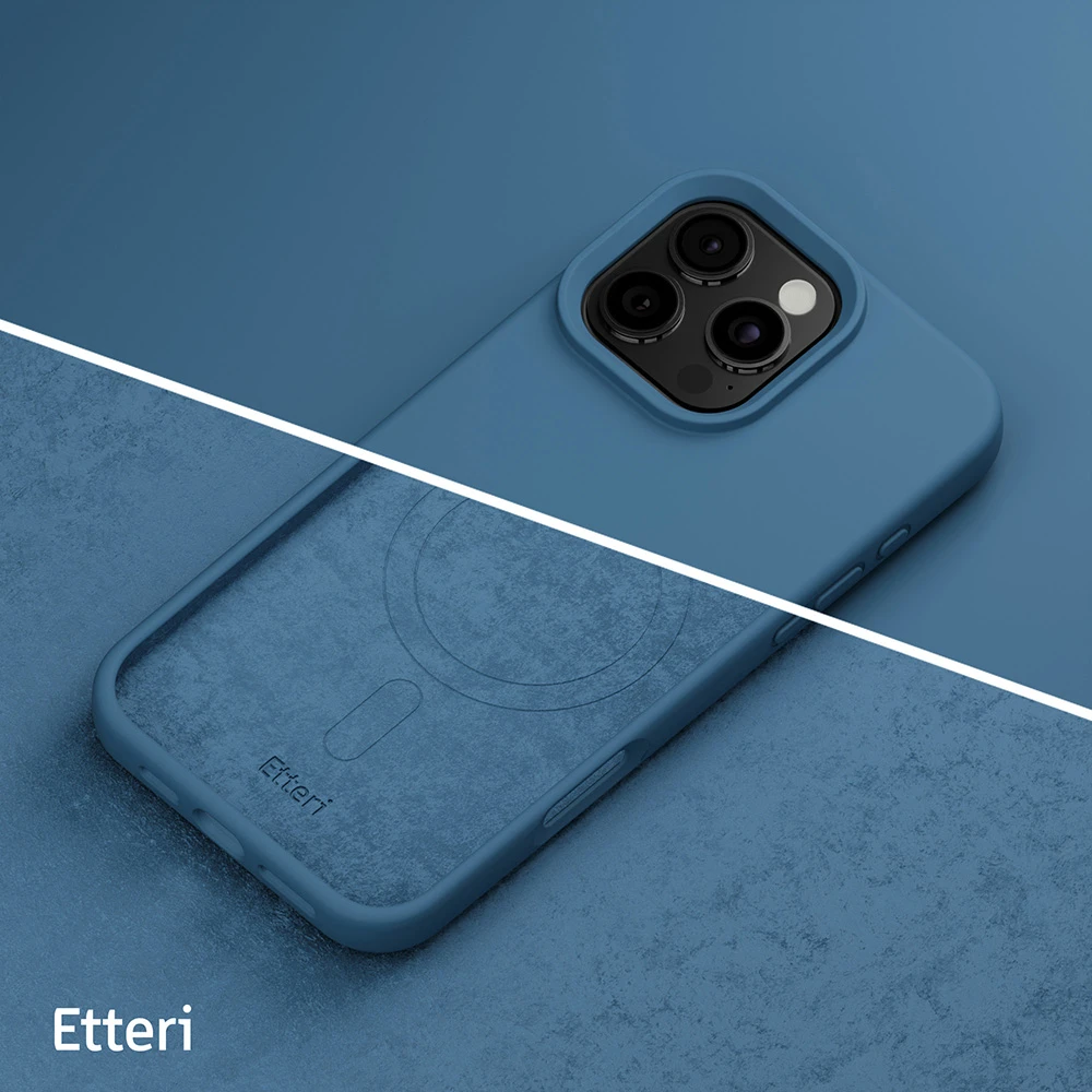 Etteri silikoninis Mag dėklas, skirtas iPhone 16 Pro Max 6,9" tamsiai mėlynas