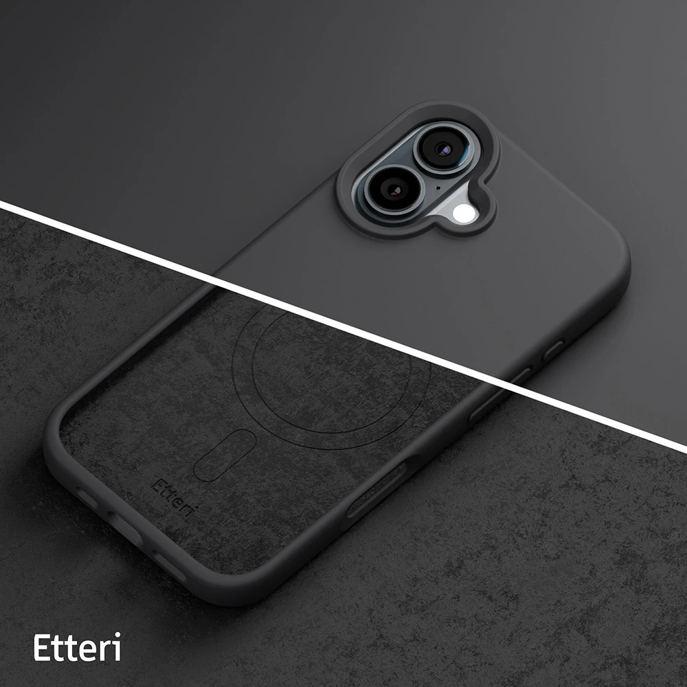 Etteri silikoninis Mag dėklas, skirtas iPhone 16 Plus 6,7" juodas