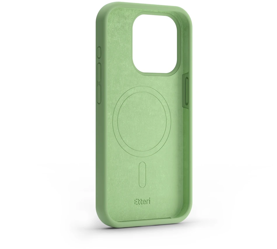 Etteri silikoninis Mag dėklas, skirtas iPhone 15 Pro 6,1", šviesiai žalias
