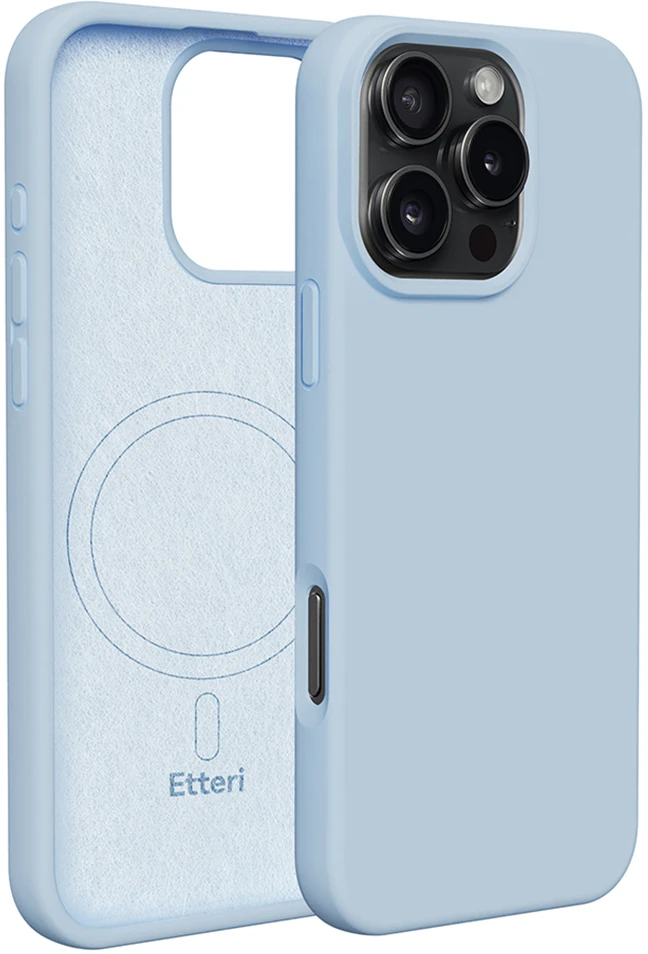 Etteri silikoninis Mag dėklas, skirtas iPhone 16 Pro Max 6,9" šviesiai mėlynas