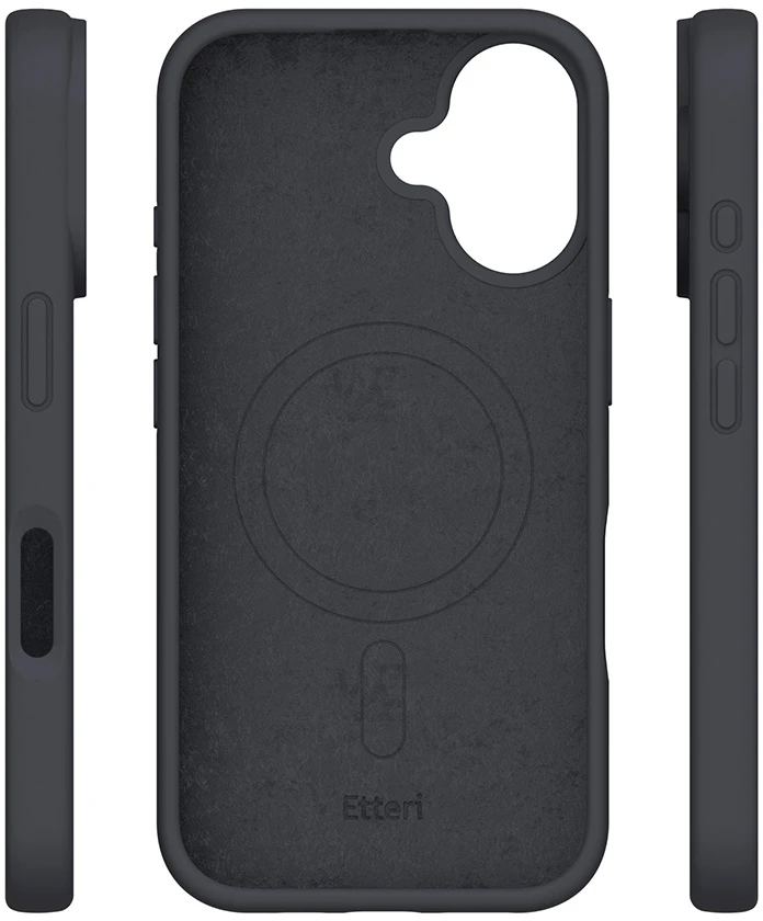 Etteri silikoninis Mag dėklas, skirtas iPhone 16 6,1" juodas