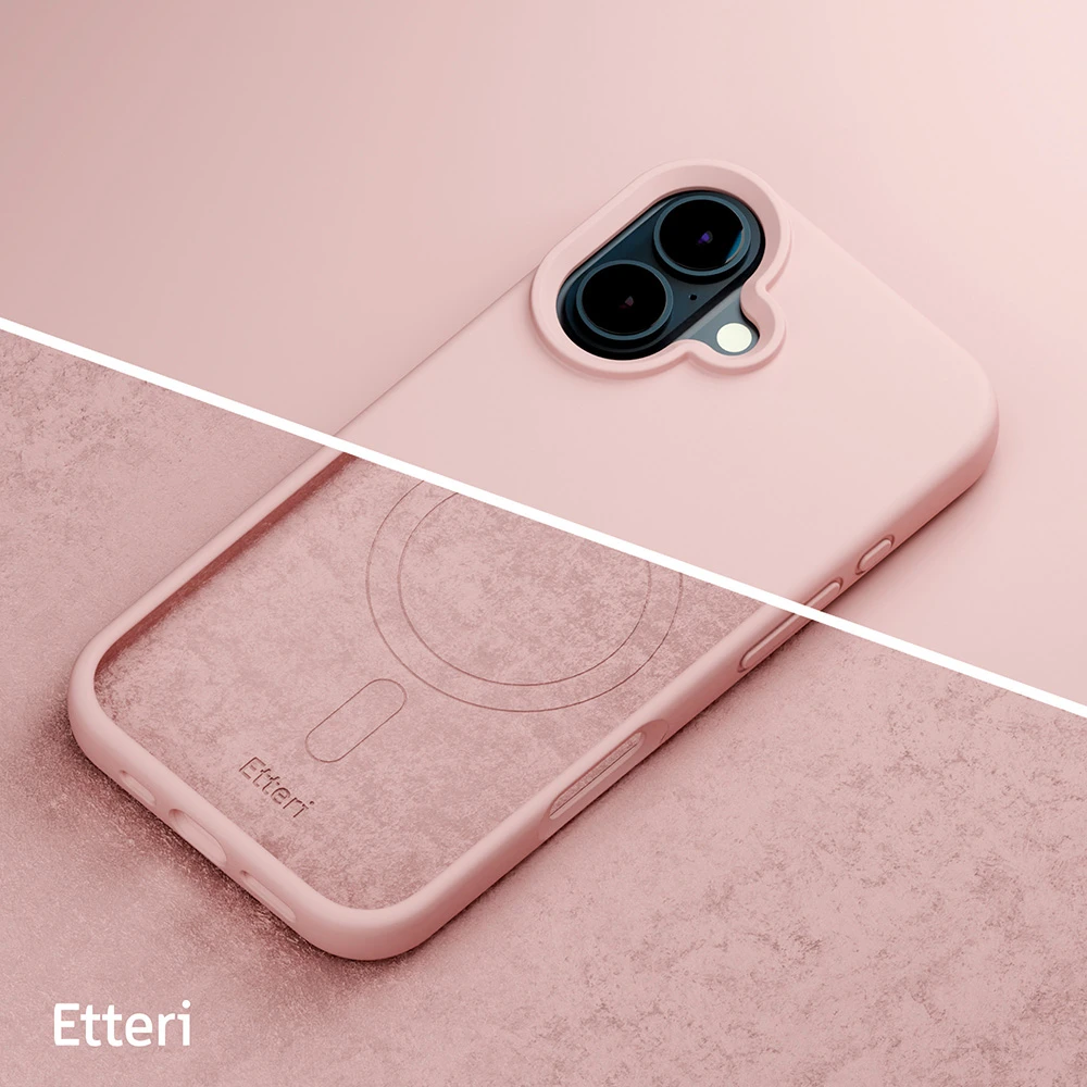 Etteri silikoninis Mag dėklas, skirtas iPhone 16 6,1" šviesiai rožinis