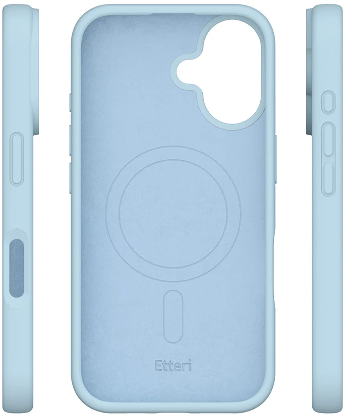 Etteri silikoninis Mag dėklas iPhone 16 6,1" šviesiai mėlynas