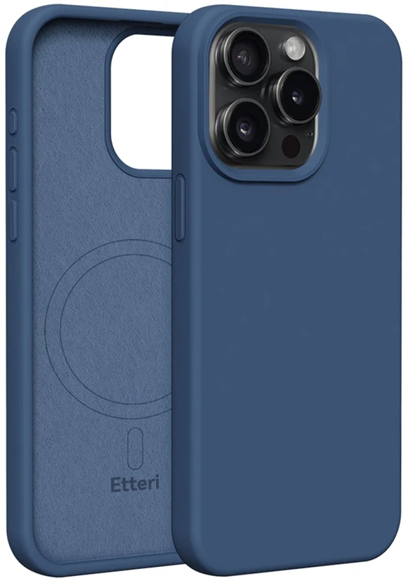 Etteri silikoninis Mag dėklas, skirtas iPhone 15 Pro Max 6,7" tamsiai mėlynas