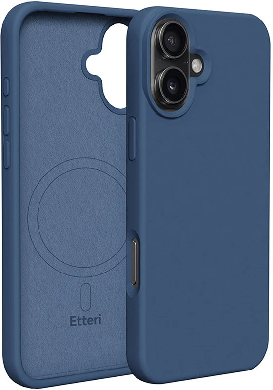 Etteri silikoninis Mag dėklas, skirtas iPhone 16 6,1", tamsiai mėlynas