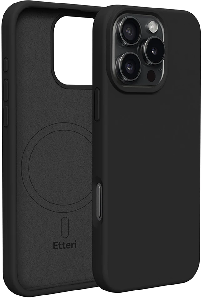 Etteri silikoninis Mag dėklas, skirtas iPhone 16 Pro Max 6,9", juodas