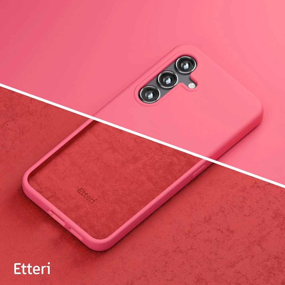 Etteri silikoninis dėklas Samsung Galaxy S24 FE aviečių spalvos