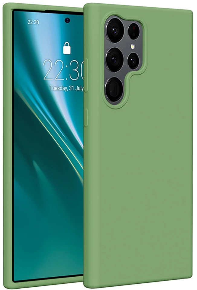 Etteri silikoninis dėklas Samsung Galaxy S23 Ultra šviesiai žalias