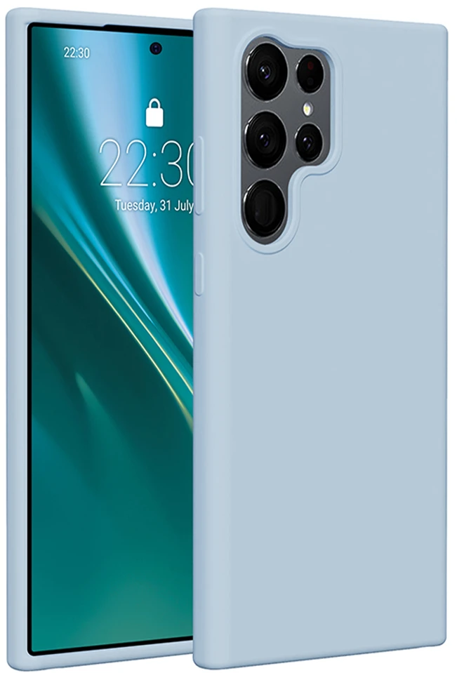 Etteri silikoninis dėklas Samsung Galaxy S23 Ultra, šviesiai mėlynas
