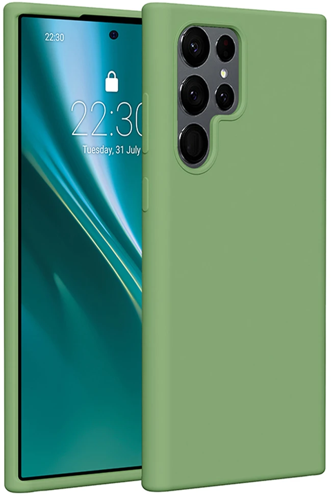 Etteri silikoninis dėklas Samsung Galaxy S22 Ultra šviesiai žalias