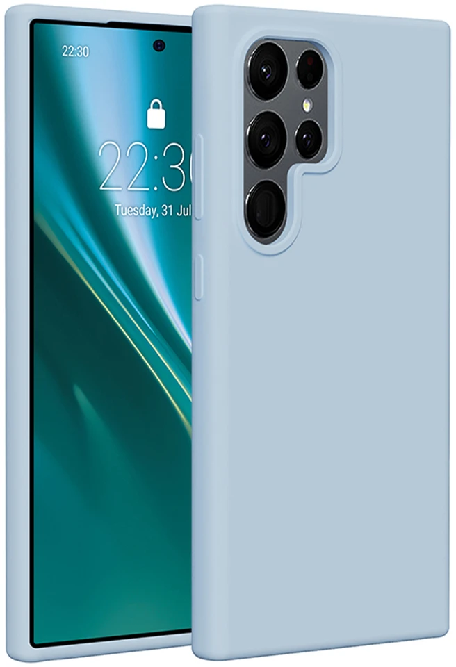Etteri silikoninis dėklas Samsung Galaxy S24 Ultra, šviesiai mėlynas