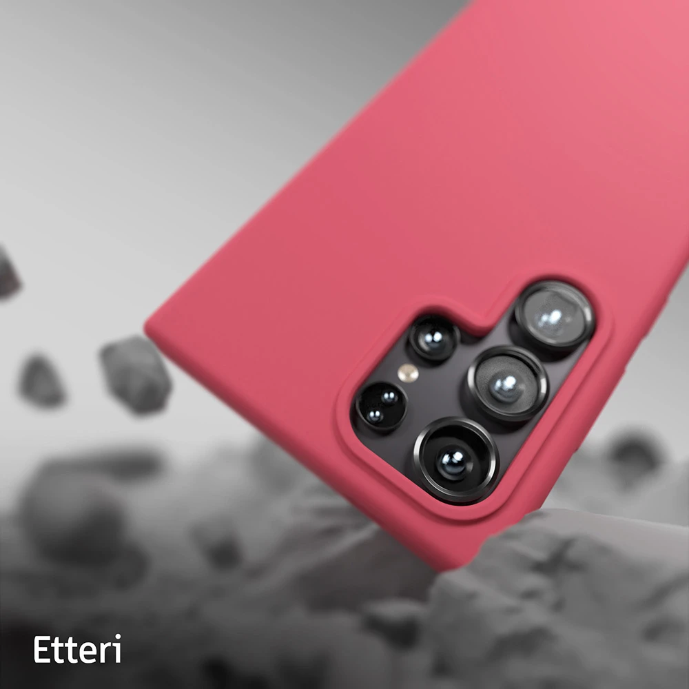 Etteri silikoninis dėklas Samsung Galaxy S25 Ultra aviečių spalvos