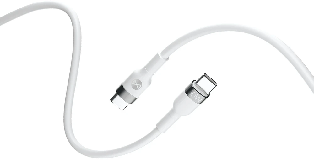 Forever lankstus laidas USB-C – USB-C 2,0 m 60W baltas