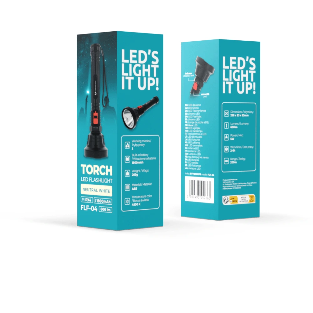 Forever Light LED žibintuvėlis 1800mAh 600lm FLF-04